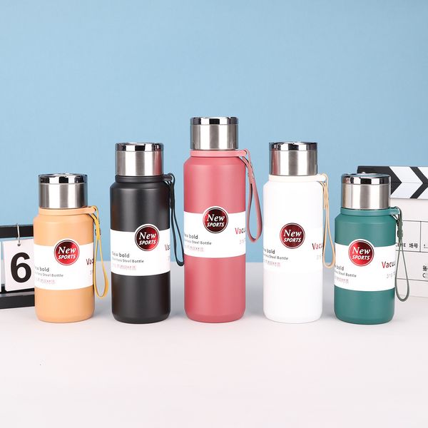 New 316 stainless steel insulated cup portable large capacity outdoor sports with tea separation sg water kettle, Black